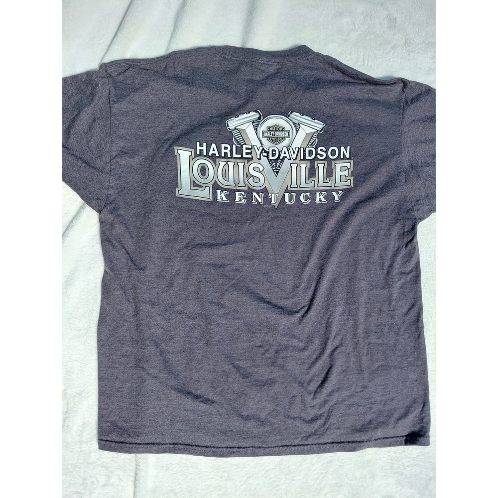 Harley-Davidson Louisville Kentucky Graphic T-Shirt Mens XL Gray Short Sleeve
